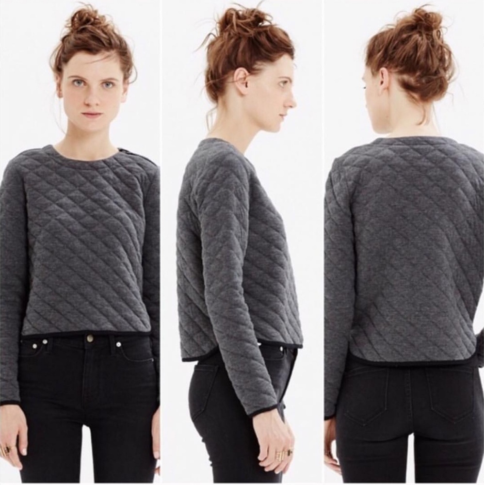 J. Crew Quilted Cropped Sweatshirt